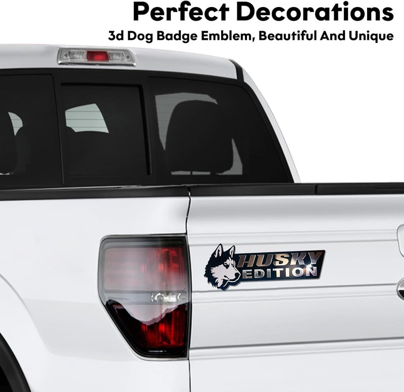 Queenik Dog Edition 3D Car Badge, Laser Cutting Metal Emblem, Cute Dogs Decals (Husky) - Image 2